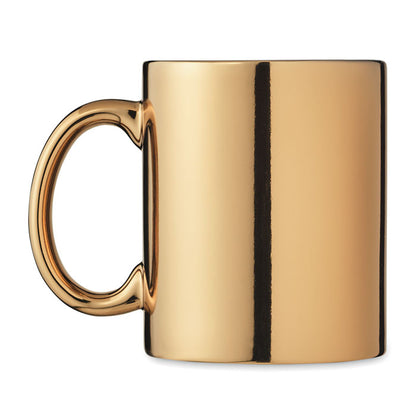 Taza de cerámica con efecto metálico color dorado