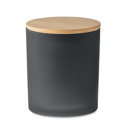 Vela en bote de cristal negra con canela