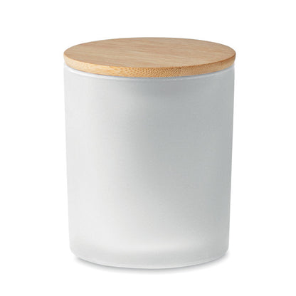 Vela en bote de cristal blanca