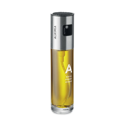 Pulverizador de aceite personalizado con logotipo en tapa y en cuerpo de vidrio