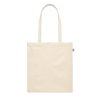 Bolsa de asas largas de algodón ogánico color crudo