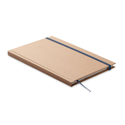 Libreta de cartón con cierre goma y marcapáginas marino