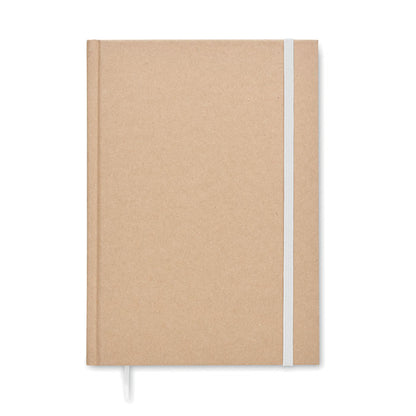 Libreta con cierre goma y marcapáginas blanco