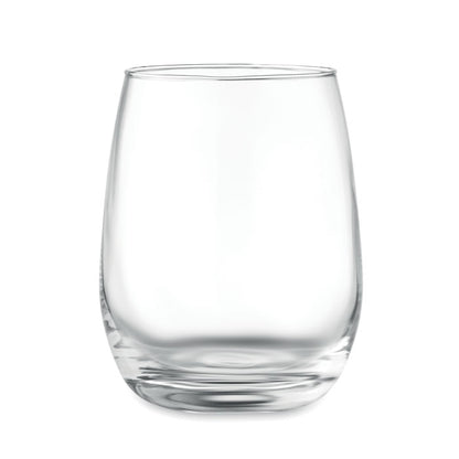 Vaso de vidrio de formas redondeadas
