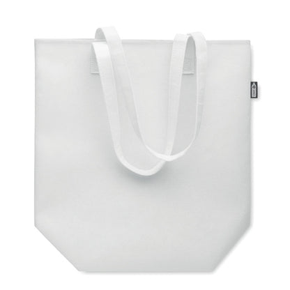 Totebag con fuelle inferior y asas largas de fieltro RPET blanco