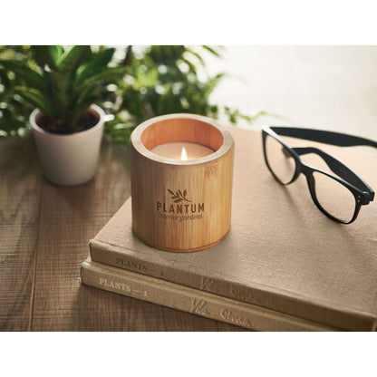 Cuadernos con vela de bambú con logo impreso