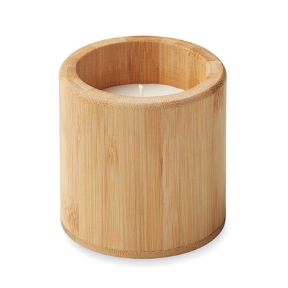 Vela de madera de bambú circular