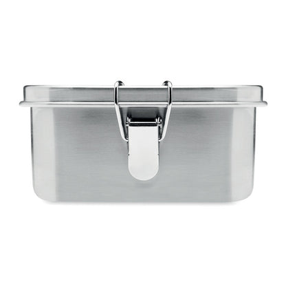 Fiambrera metálica de 1200 ml con separador interior para alimentos.