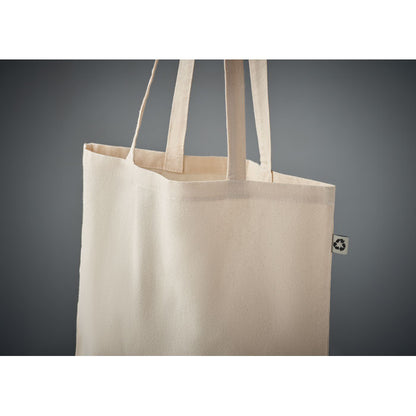 Bolsa de algodón natural abierta con asas largas