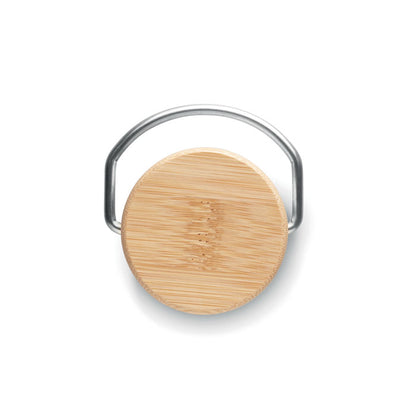 Tapón de madera con asa de botella de acero