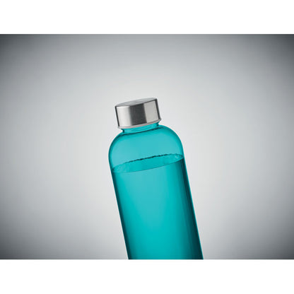 Parte superior de Botella de tritán azul con tapa de metal