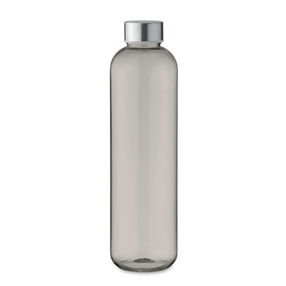 Botella de tritán gris con tapa de metal