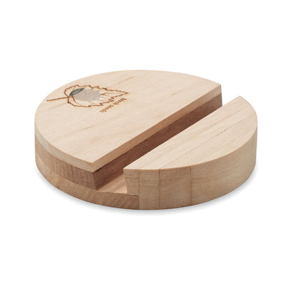 ´Soporte redondo de móvil de madera de abedul