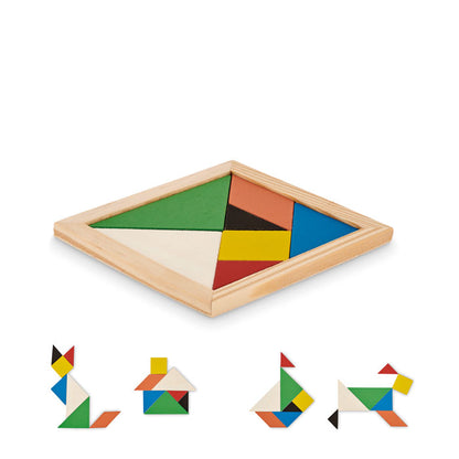 Tangram de madera de colores