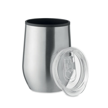 Vaso de acero inoxidable con tapa transparente