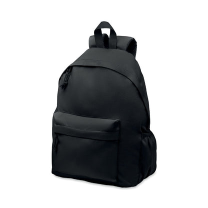 Mochila negra vista desde lateral