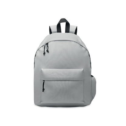 Visa frontal de mochila gris claro con bolsillo