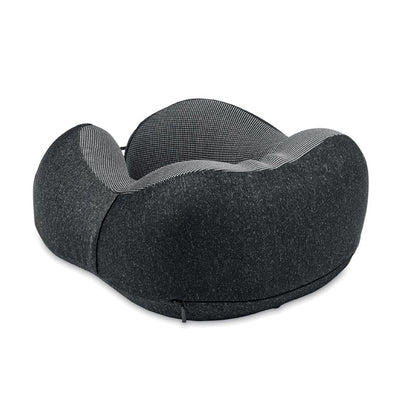 Almohada de viaje gris ajustable con cordones