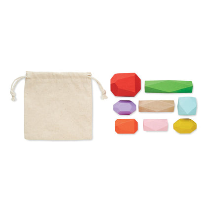 Juego de equilibrio con 8 piezas de madera de colores