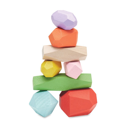 juego de 8 piezas de madera de colores apiladas