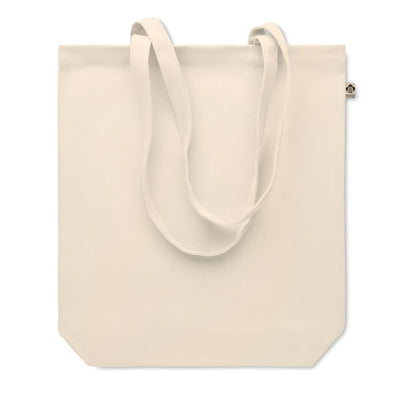 Totebag de algodón color natural con fuelle y asas largas