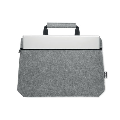 Portátil dentro de bolsillo de bolsa gris de fieltro RPET