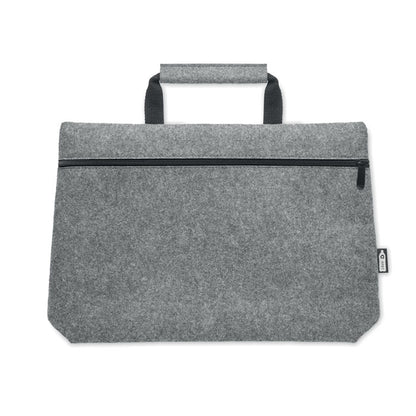 Bolsa de fieltro gris para  portátil RPET con asa