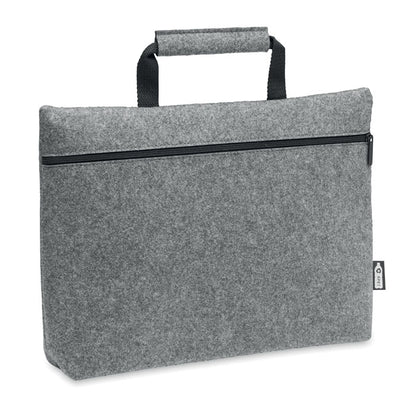 Bolsa de fieltro gris para  portátil RPET con asa