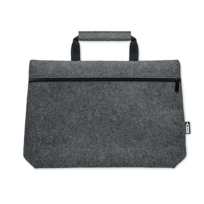Bolsa de fieltro gris para  portátil RPET con asa