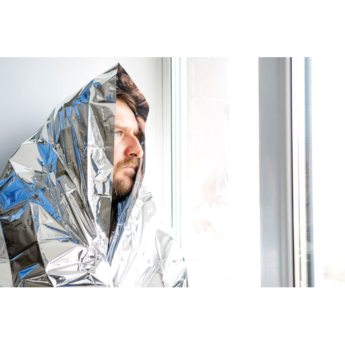 HELP - Manta de emergencia en bolsa - Regalos Corporativos Personalizados · Clap Comunicacion