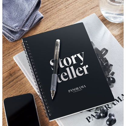 Libreta con espiral personalizada con logotipo en la portada y bolígrafo