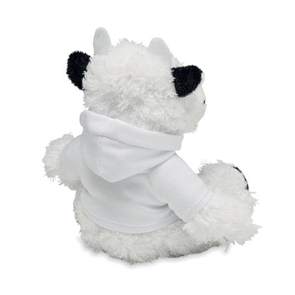 lateral de peluche de vaca blanca y negra