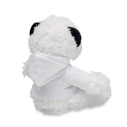 Peluche de oso panda con sudadera con capucha blanca