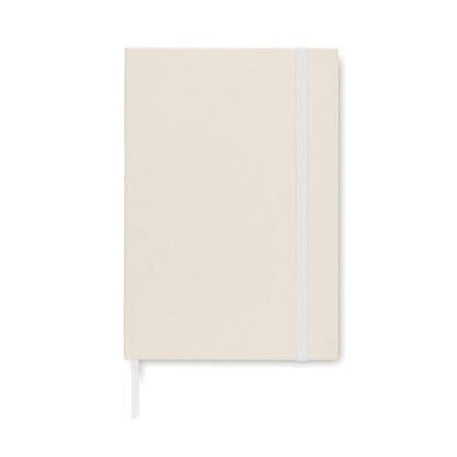 Portada de  Libreta A5 cartón reciclado cierre goma blanca