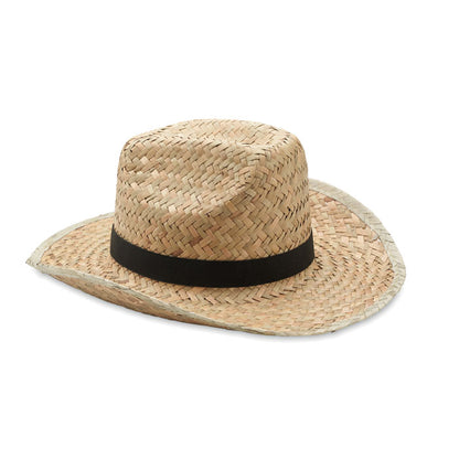 Sombrero de vaquero de paja con cinta negra