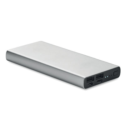 Power bank de aluminio reciclado color plateada