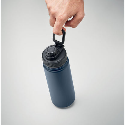 Dedo en asa de tapón de botella de acero marino
