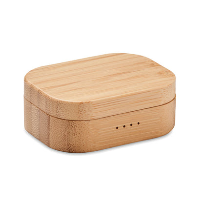 Caja de bambú de auriculares