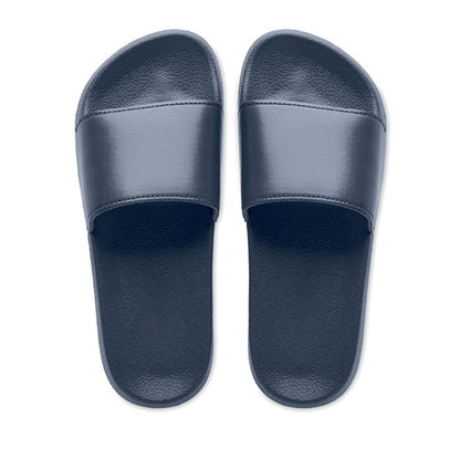 Vista superior de chanclas de tira ancha marino de goma EVA