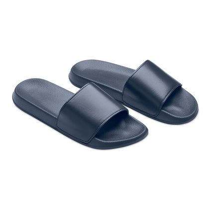 Vista superior de chanclas blancas de EVA tira ancha