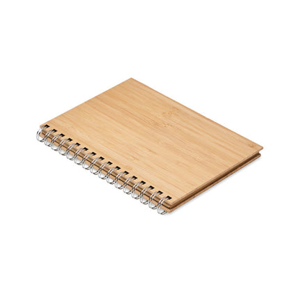 Libreta con tapas de madera y espiral