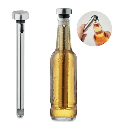 Abrebotellas y enfriador de acero inoxidable en forma de palo