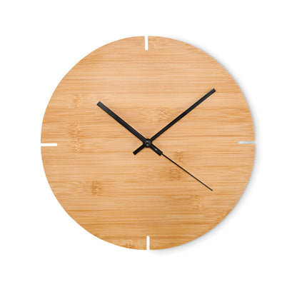 Reloj de pared de madera de bambú analógico