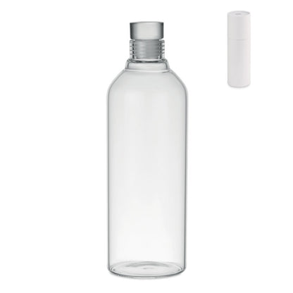 Botella de vidrio de borosilicato transparente con caja tubo