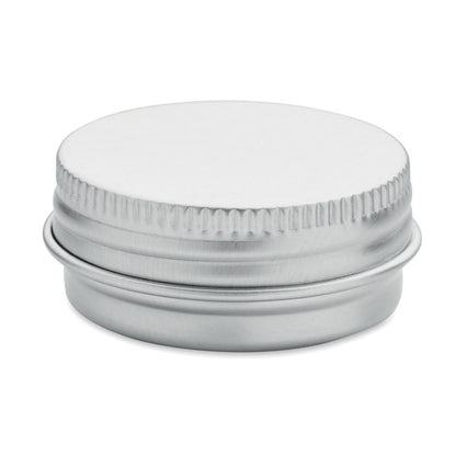 Protector labial en lata plateada