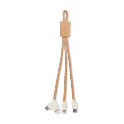 Cable de carga con 3 conexiones de corcho