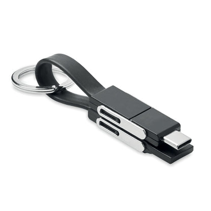 Llavero negro con cable de carga