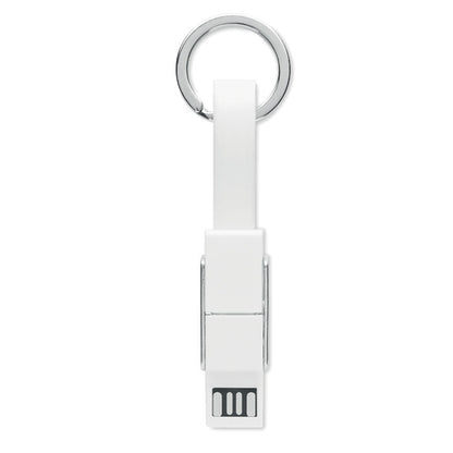 Cable de carga con 4 salidas y entradas color blanco