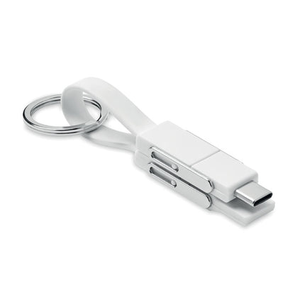 Llavero con cables de carga blancos