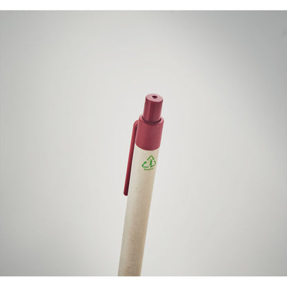 Bolígrafo de  Papel reciclado clip  y pulsador rojo